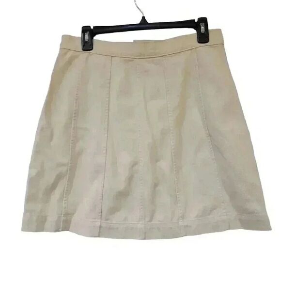 Banana Republic Women's Ivory Twill Cotton Button Front Mini Skirt NEW - Picture 8 of 12